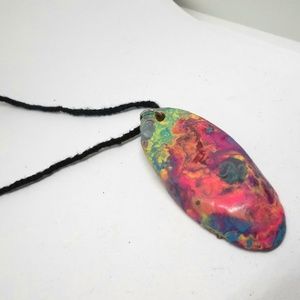Rainbow Sherbet Driftwood Necklace